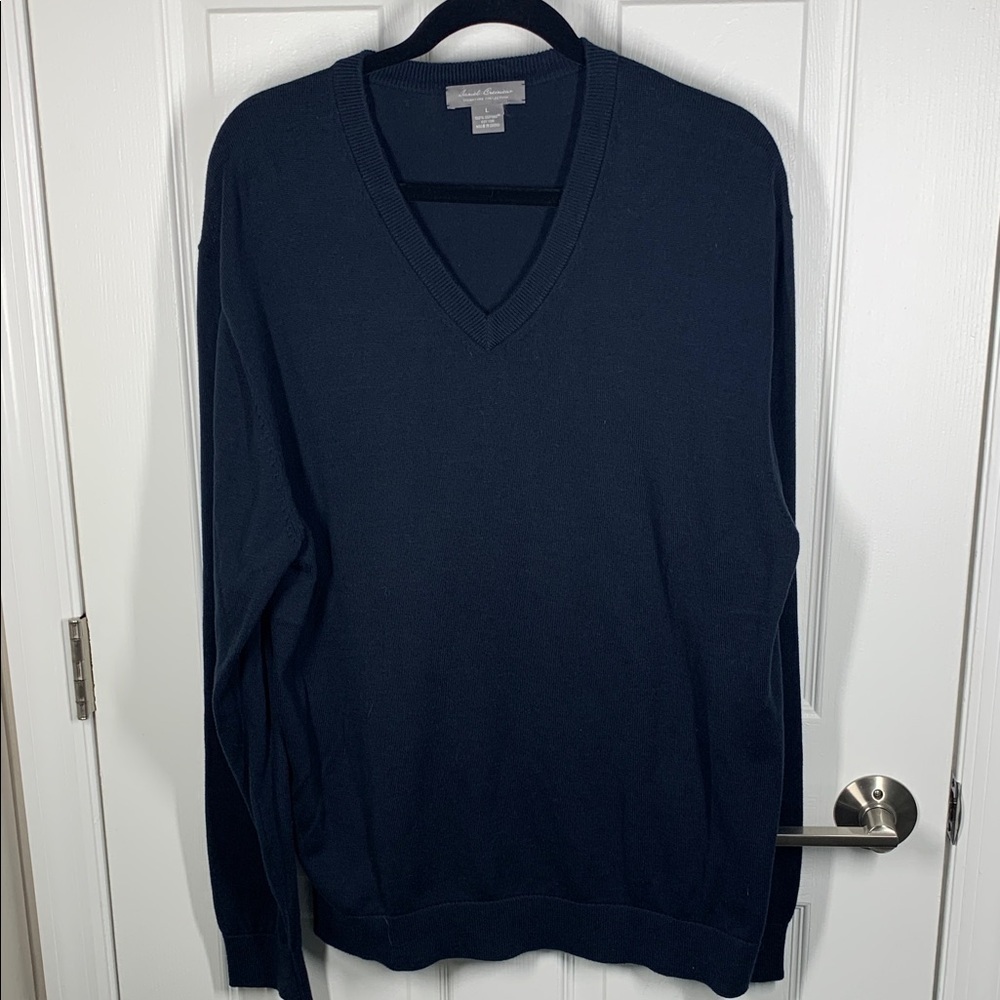 Daniel Cremieux Signature Collection Pima Cotton Navy v-neck sweater size large